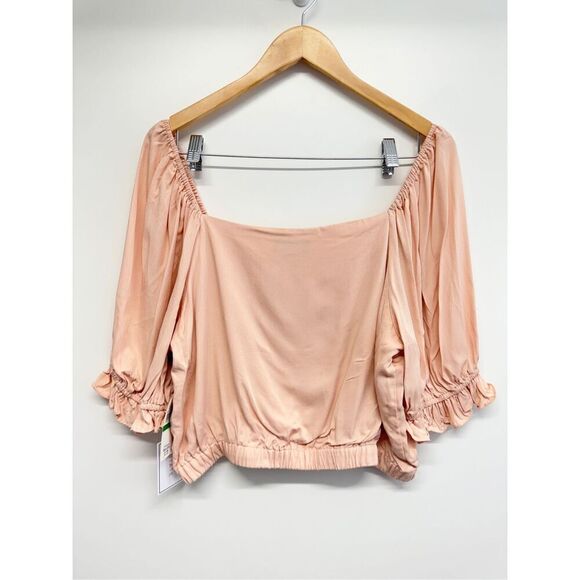 1. State Square Neck Puff Sleeve Size Large Cropped Top Spanish Villa NWT - Picture 3 of 10